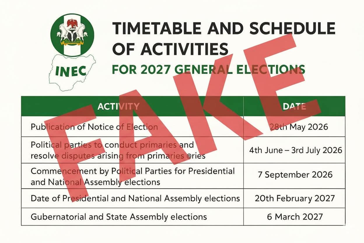 INEC Disowns Circulating 2027 Election Timetable