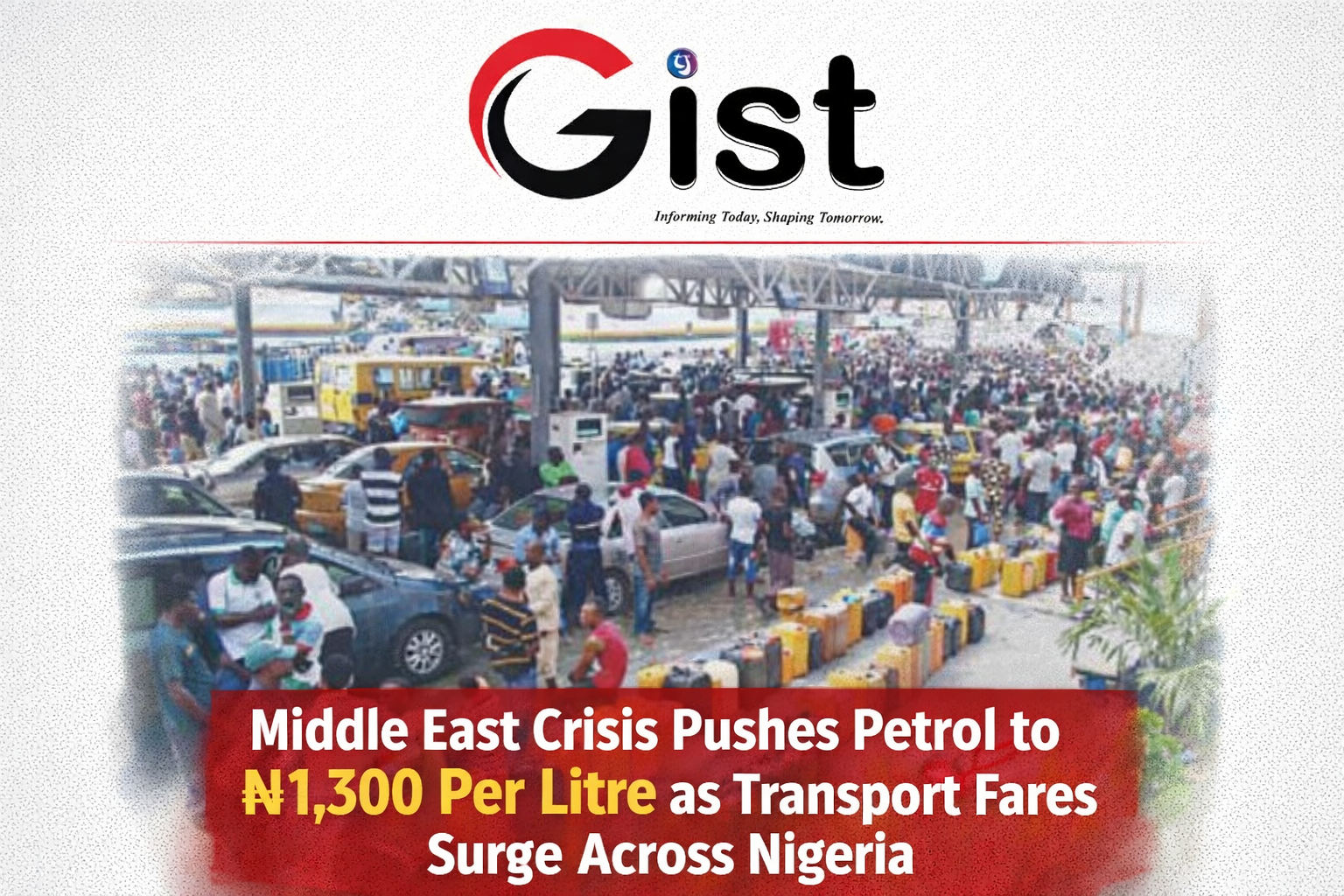 Middle East Crisis Pushes Petrol to ₦1,300 Per Litre as Transport Fares Surge Across Nigeria