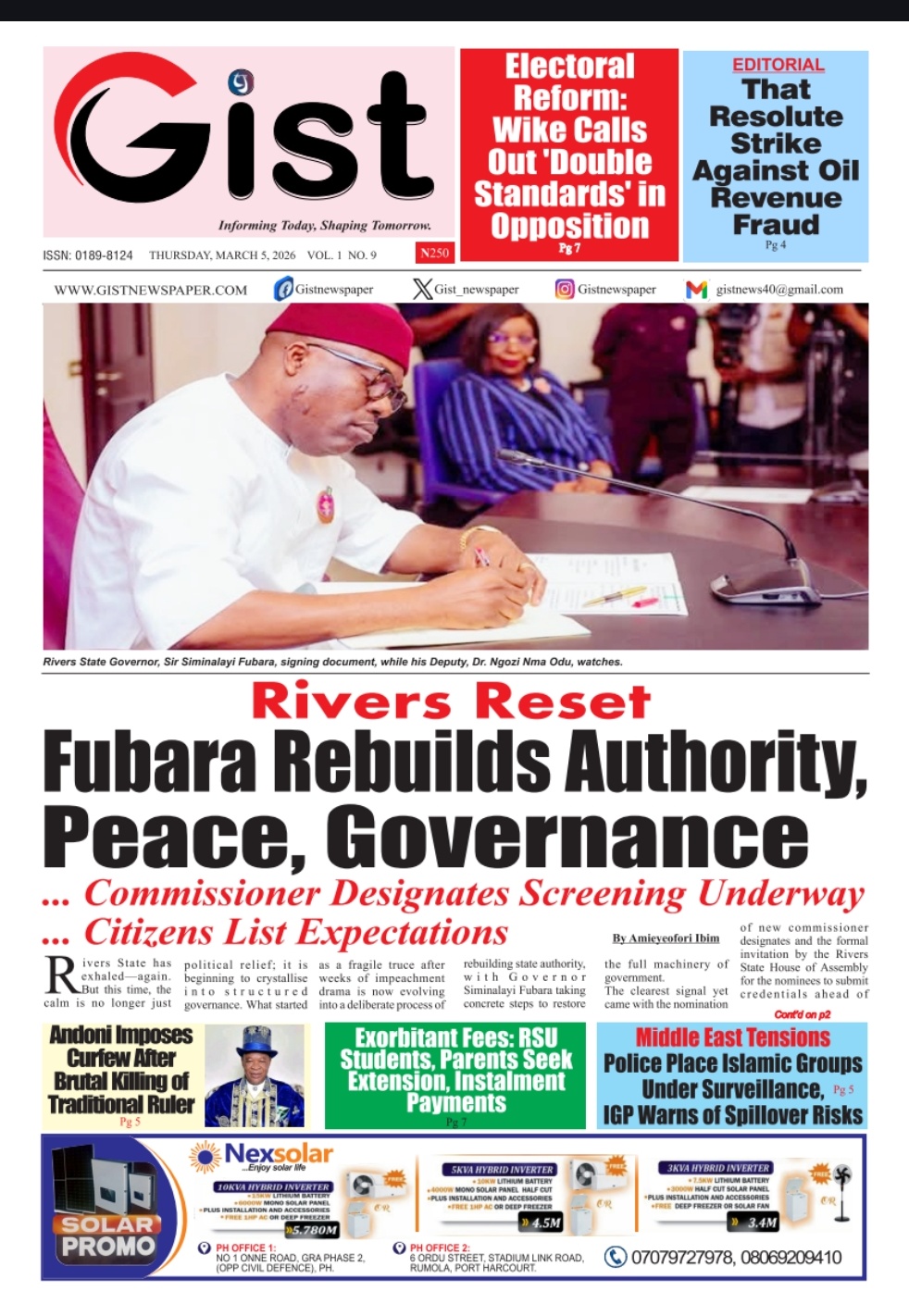 Download This Week’s Edition Of Gist Newspaper (E-copy)