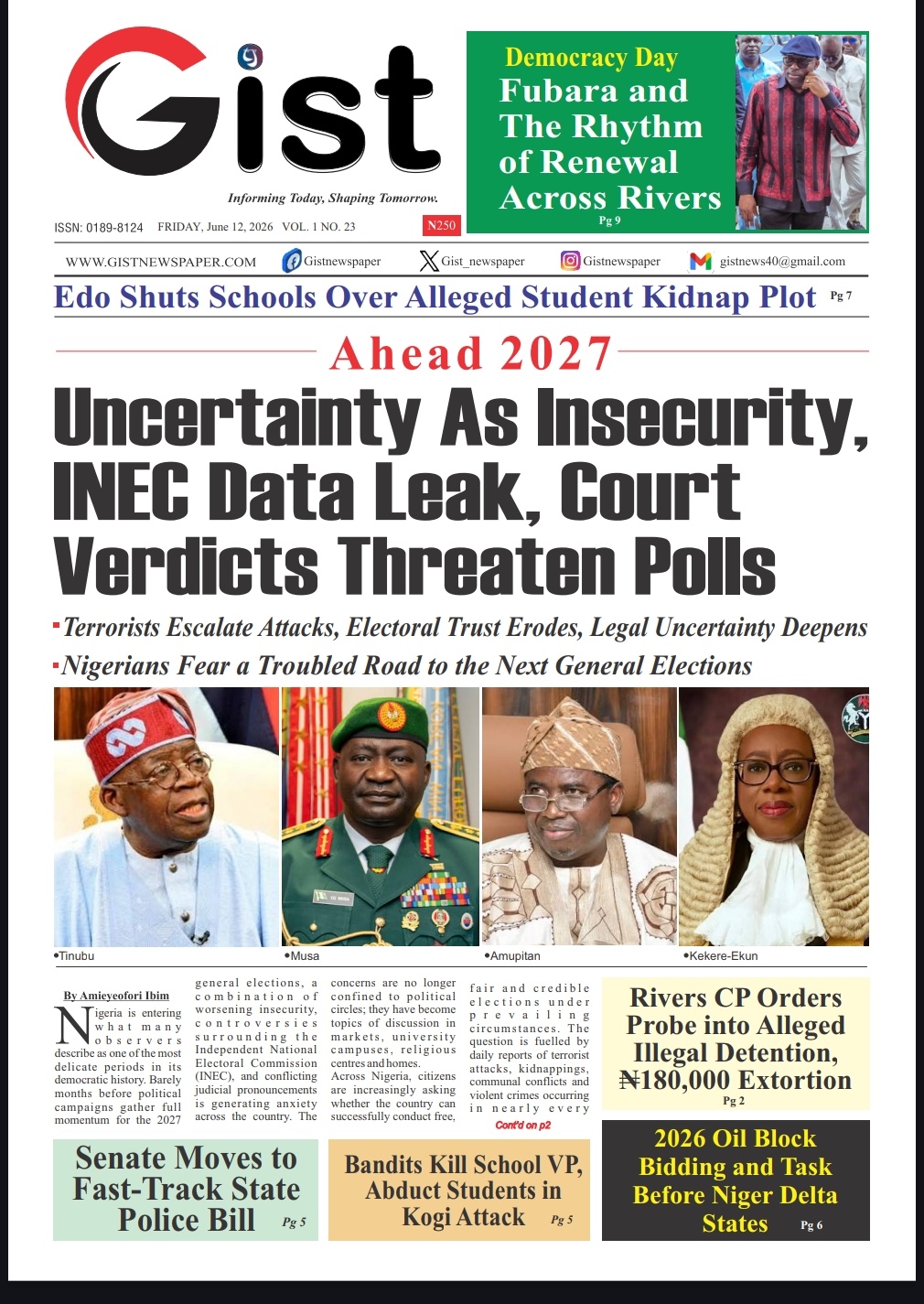The latest edition of Gist Newspaper is out!
