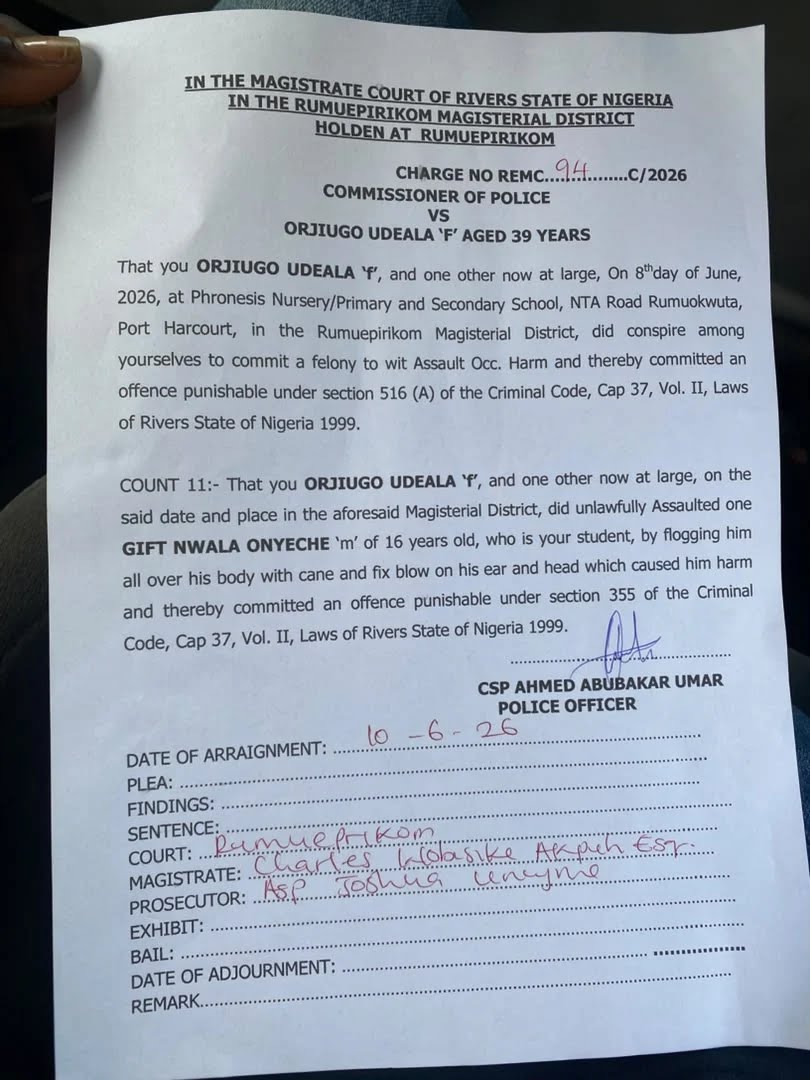 Rivers School Proprietress Docked Over Alleged Assault of Student