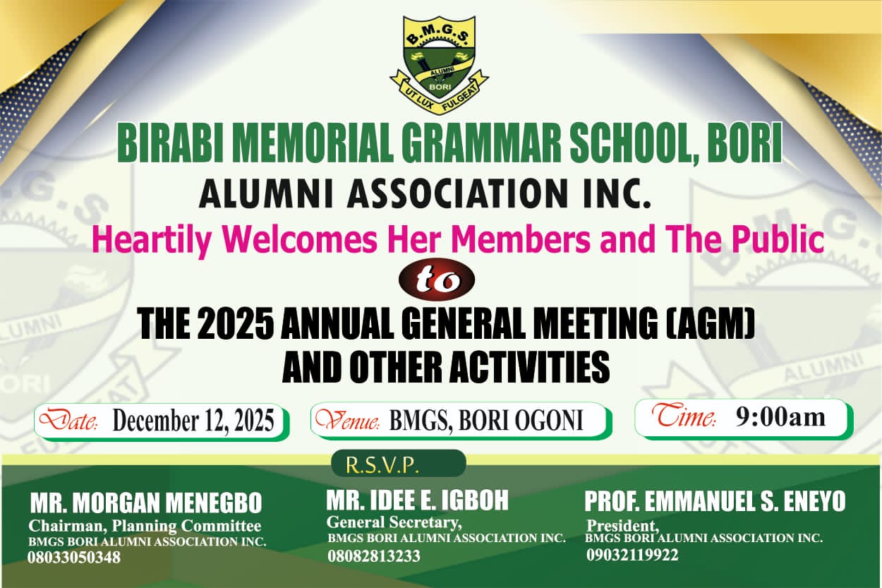 BMGS Bori Alumni Association Announces 2025 Annual General Meeting