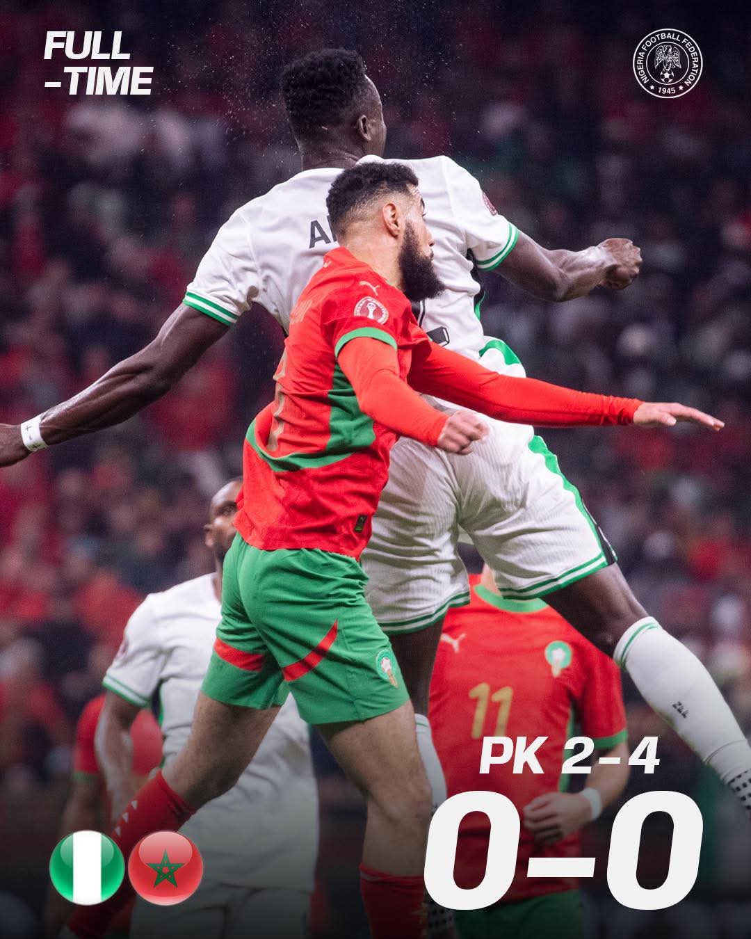 AFCON 2025: Super Eagles Fall to Morocco on Penalties, Miss Final Spot